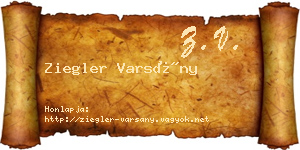 Ziegler Varsány névjegykártya